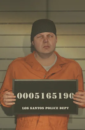 Foto de ficha policial de un sospechoso buscado